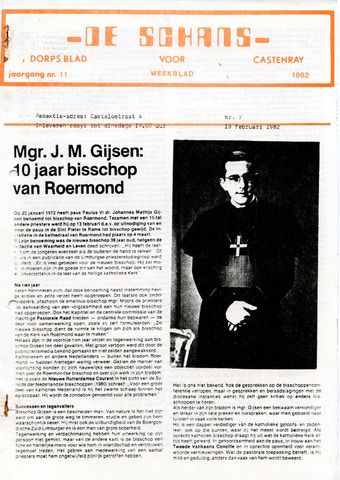 Castenrays dorpsblad De Schans 1982-02-19
