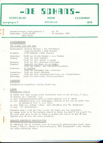 Castenrays dorpsblad De Schans 1978-11-17