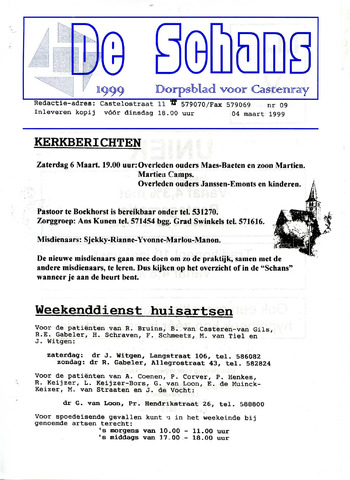 Castenrays dorpsblad De Schans 1999-03-04