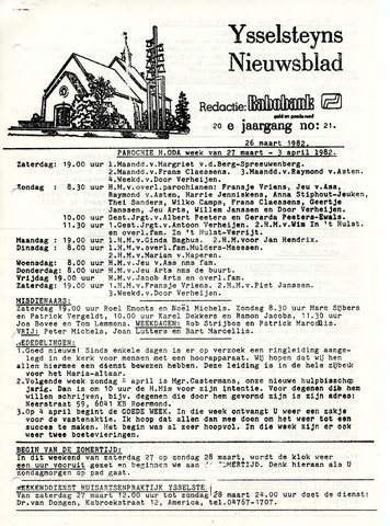Ysselsteyns Nieuwsblad 1982-03-26