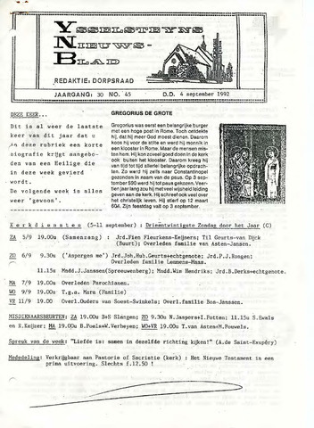 Ysselsteyns Nieuwsblad 1992-09-04