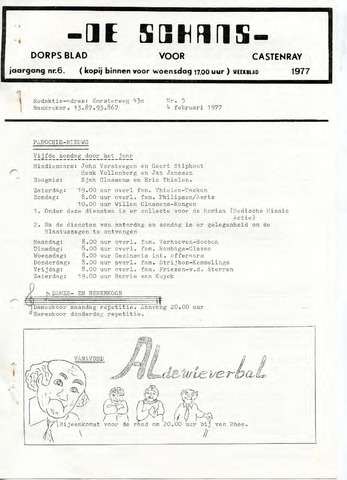 Castenrays dorpsblad De Schans 1977-02-04