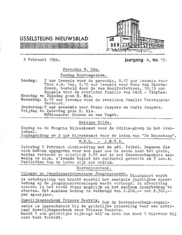 Ysselsteyns Nieuwsblad 1966-02-03