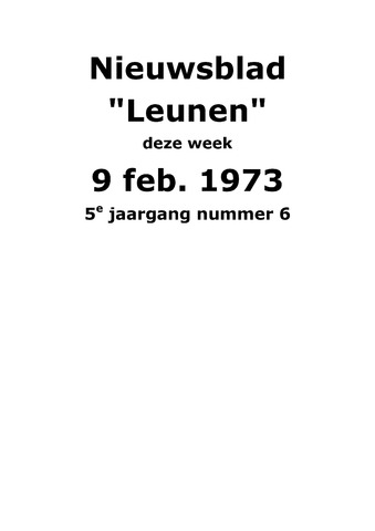Dorpsblad Leunen-Veulen-Heide 1973-02-09