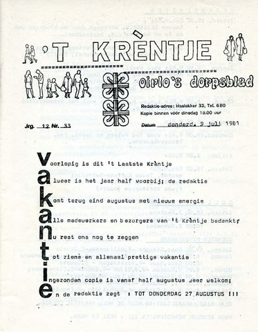 Oirlo's dorpsblad 't Krèntje 1981-07-09