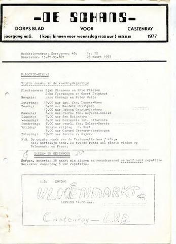 Castenrays dorpsblad De Schans 1977-03-25