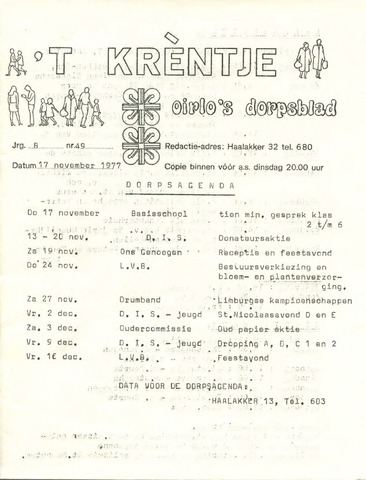 Oirlo's dorpsblad 't Krèntje 1977-11-17