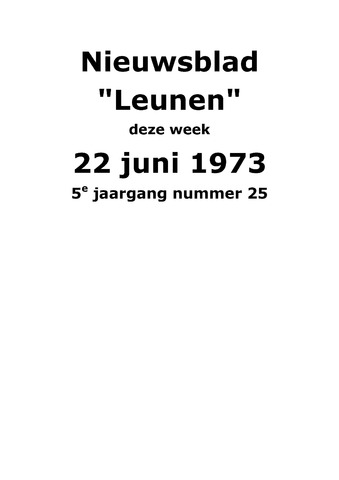 Dorpsblad Leunen-Veulen-Heide 1973-06-22