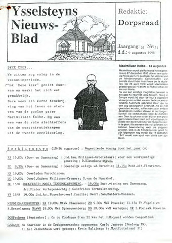 Ysselsteyns Nieuwsblad 1996-08-09