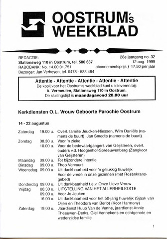 Oostrum's Weekblad 1999-08-12