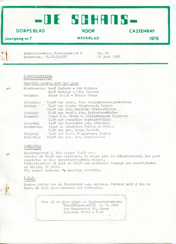 Castenrays dorpsblad De Schans 1978-06-23