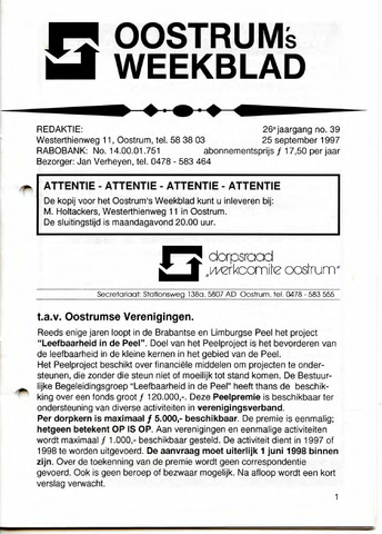 Oostrum's Weekblad 1997-09-25