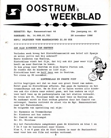 Oostrum's Weekblad 1986-11-20