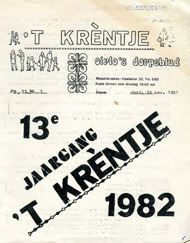 Oirlo's dorpsblad 't Krèntje 1981-11-26