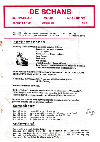 Castenrays dorpsblad De Schans 1995-03-17