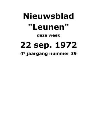 Dorpsblad Leunen-Veulen-Heide 1972-09-22