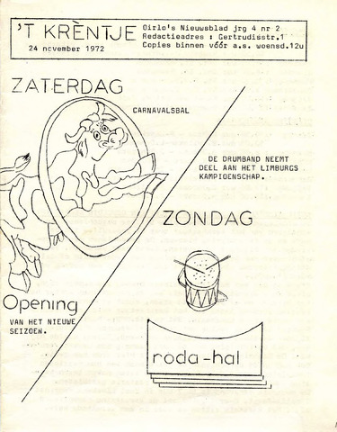 Oirlo's dorpsblad 't Krèntje 1972-11-24