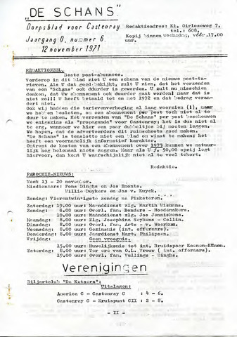 Castenrays dorpsblad De Schans 1971-11-12