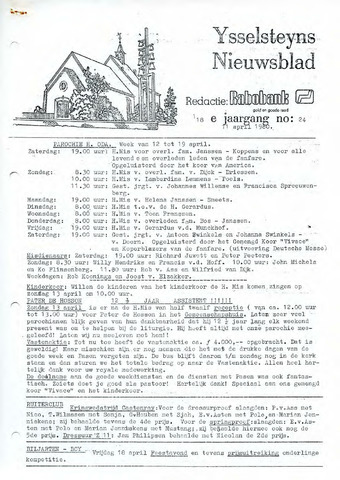 Ysselsteyns Nieuwsblad 1980-04-11