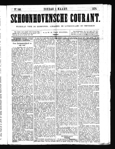Schoonhovensche Courant 1874-03-01