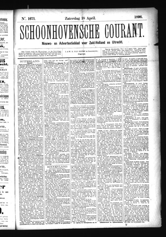 Schoonhovensche Courant 1896-04-18