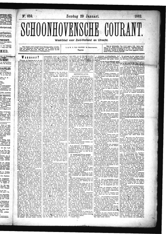 Schoonhovensche Courant 1882-01-29