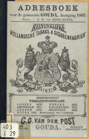 Adresboeken Gouda 1883
