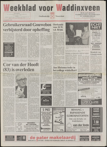 Weekblad voor Waddinxveen 1994-04-20