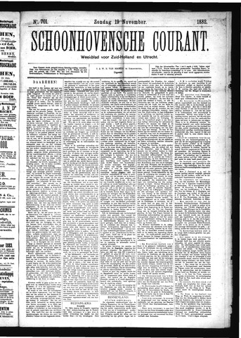 Schoonhovensche Courant 1882-11-19