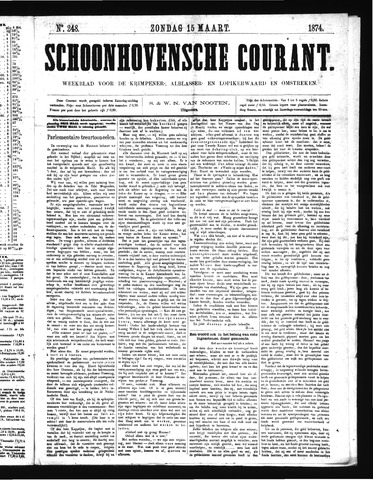 Schoonhovensche Courant 1874-03-15