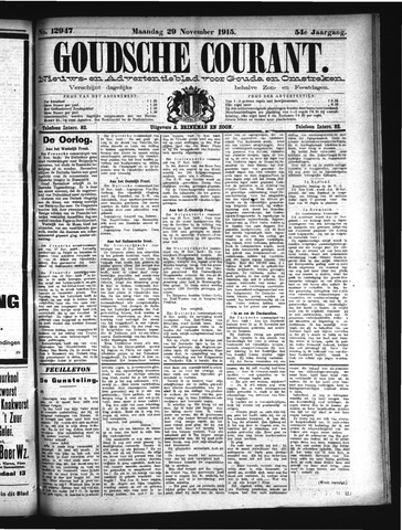 Goudsche Courant 1915-11-29