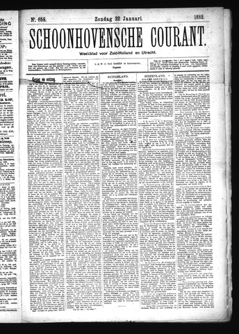 Schoonhovensche Courant 1882-01-22