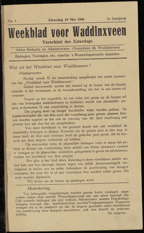 Weekblad voor Waddinxveen 1945-05-19