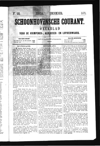 Schoonhovensche Courant 1871-12-31