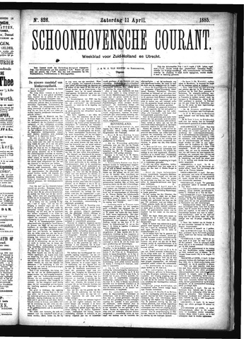 Schoonhovensche Courant 1885-04-11