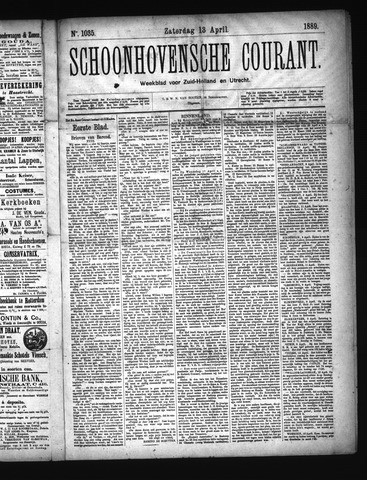 Schoonhovensche Courant 1889-04-13