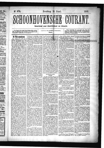 Schoonhovensche Courant 1882-06-18