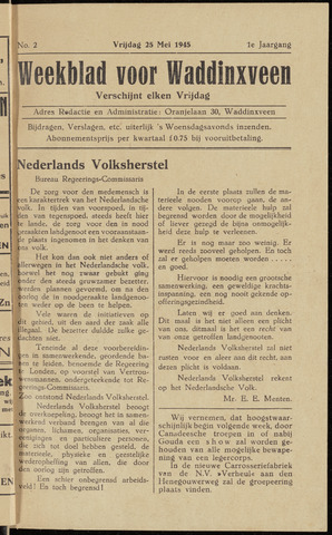 Weekblad voor Waddinxveen 1945-05-25