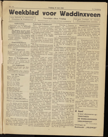 Weekblad voor Waddinxveen 1945-07-27