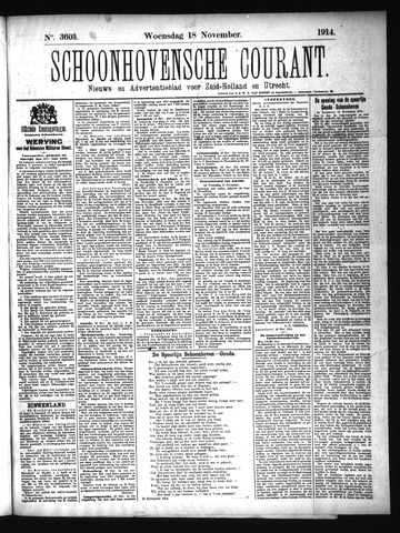 Schoonhovensche Courant 1914-11-18