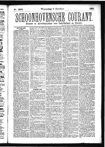 Schoonhovensche Courant 1907-10-09