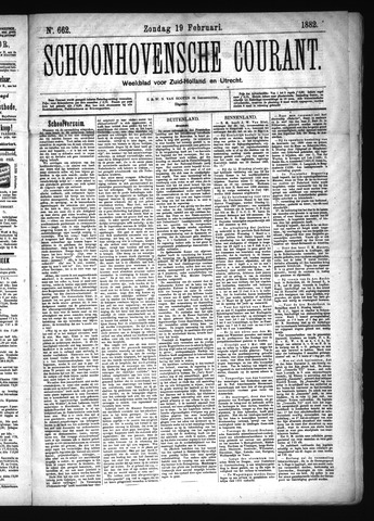 Schoonhovensche Courant 1882-02-19