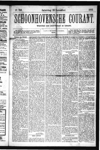 Schoonhovensche Courant 1883-12-22
