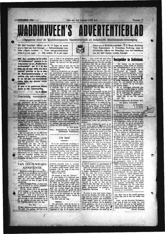 Advertentieblad Waddinxveen 1931-10-01