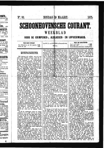 Schoonhovensche Courant 1871-03-19