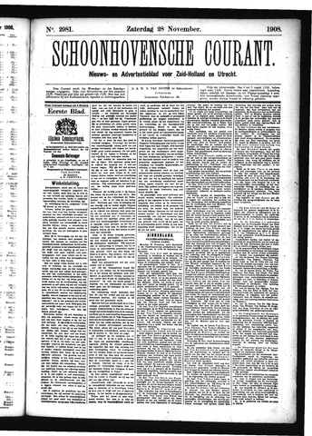 Schoonhovensche Courant 1908-11-28