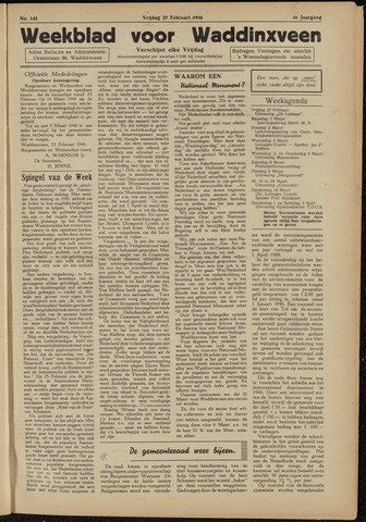 Weekblad voor Waddinxveen 1948-02-27