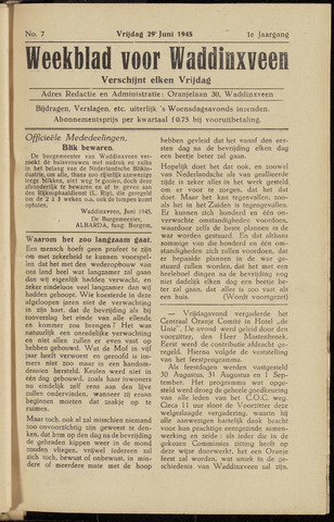 Weekblad voor Waddinxveen 1945-06-29