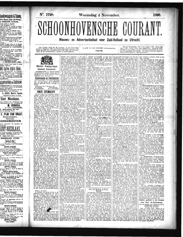 Schoonhovensche Courant 1896-11-04