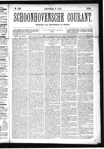Schoonhovensche Courant 1885-07-04